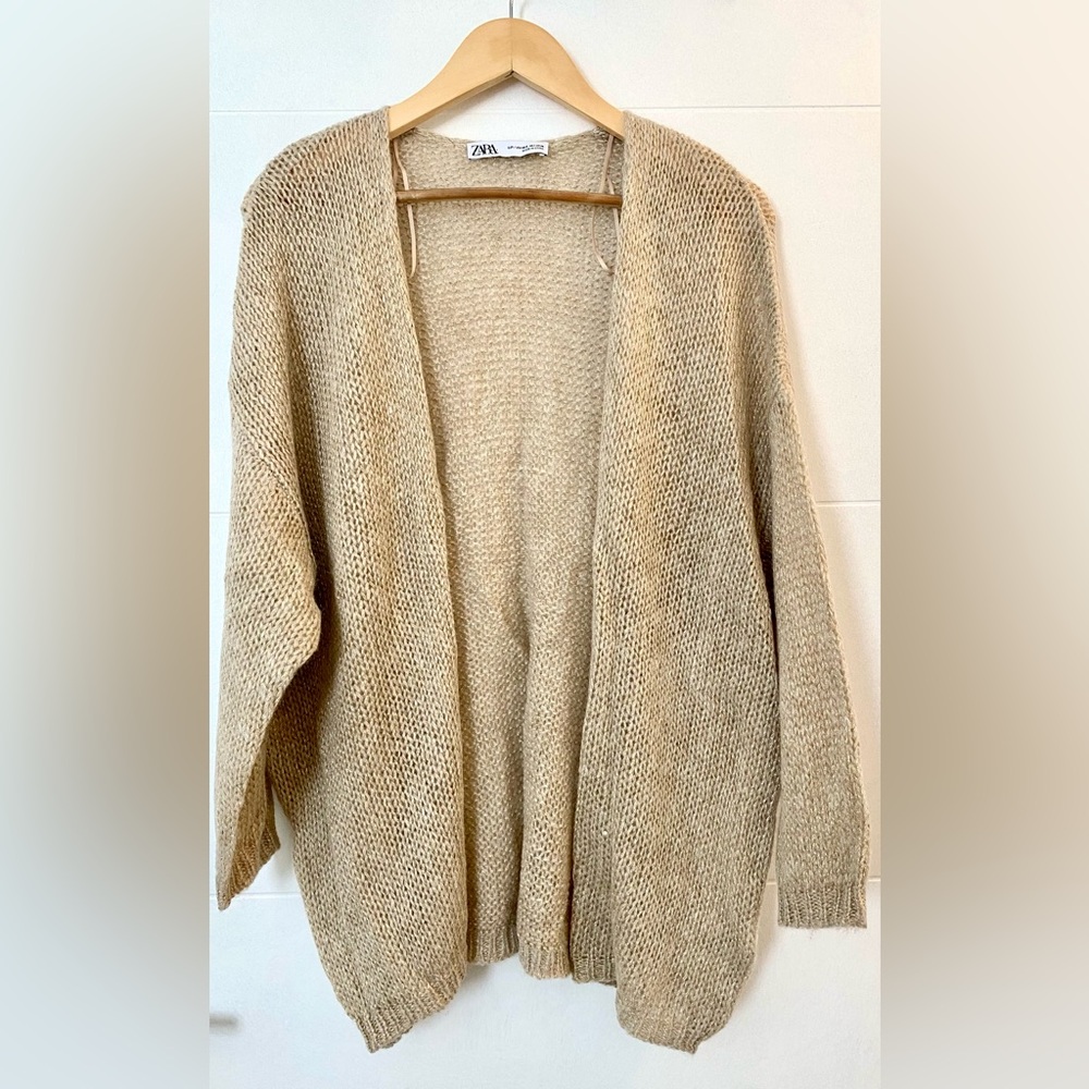 Zara Metallic Gold and Tan Women's Cardigan